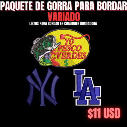 PAQUETE DE BORDADOS PARA GORRAS