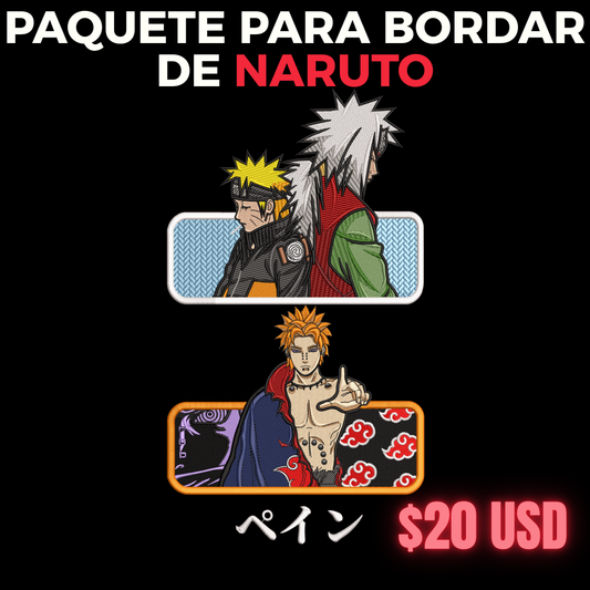 PAQUETE DE NARUTO PARA BORDAR
