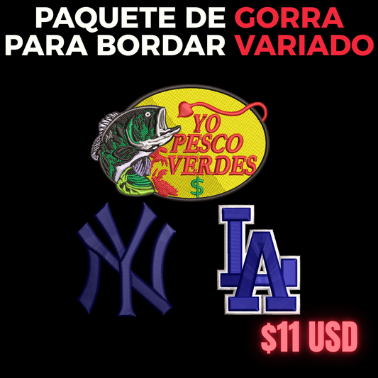 PAQUETE DE BORDADOS PARA GORRAS