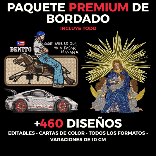 PAQUETE PREMIUM DE BORDADO