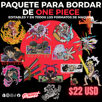 PAQUETE DE ONE PIECE PARA BORDAR