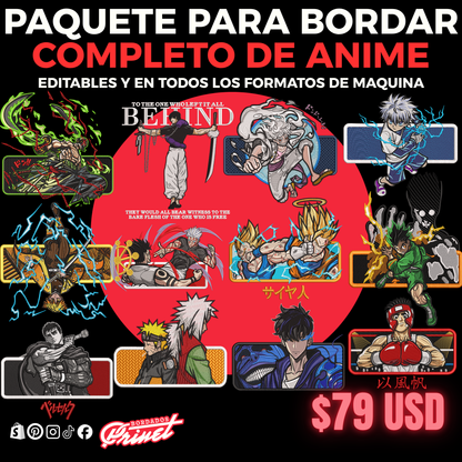 PAQUETE DE ANIME PARA BORDAR