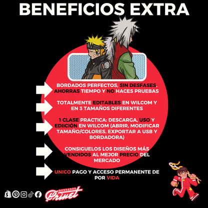 PAQUETE DE NARUTO PARA BORDAR