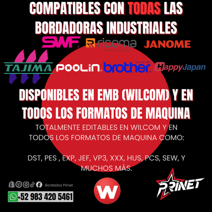 PAQUETE DE BORDADOS PARA GORRAS