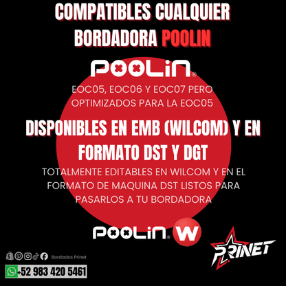 PAQUETE DE BORDADOS EXCLUSIVO POOLIN EOC05