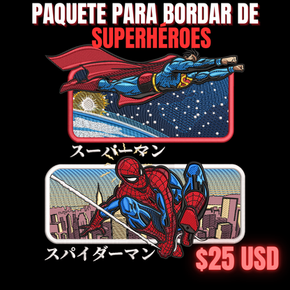 PAQUETE DE SUPERHÉROES PARA BORDAR