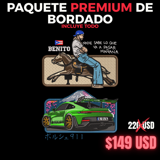 PAQUETE PREMIUM DE BORDADOS