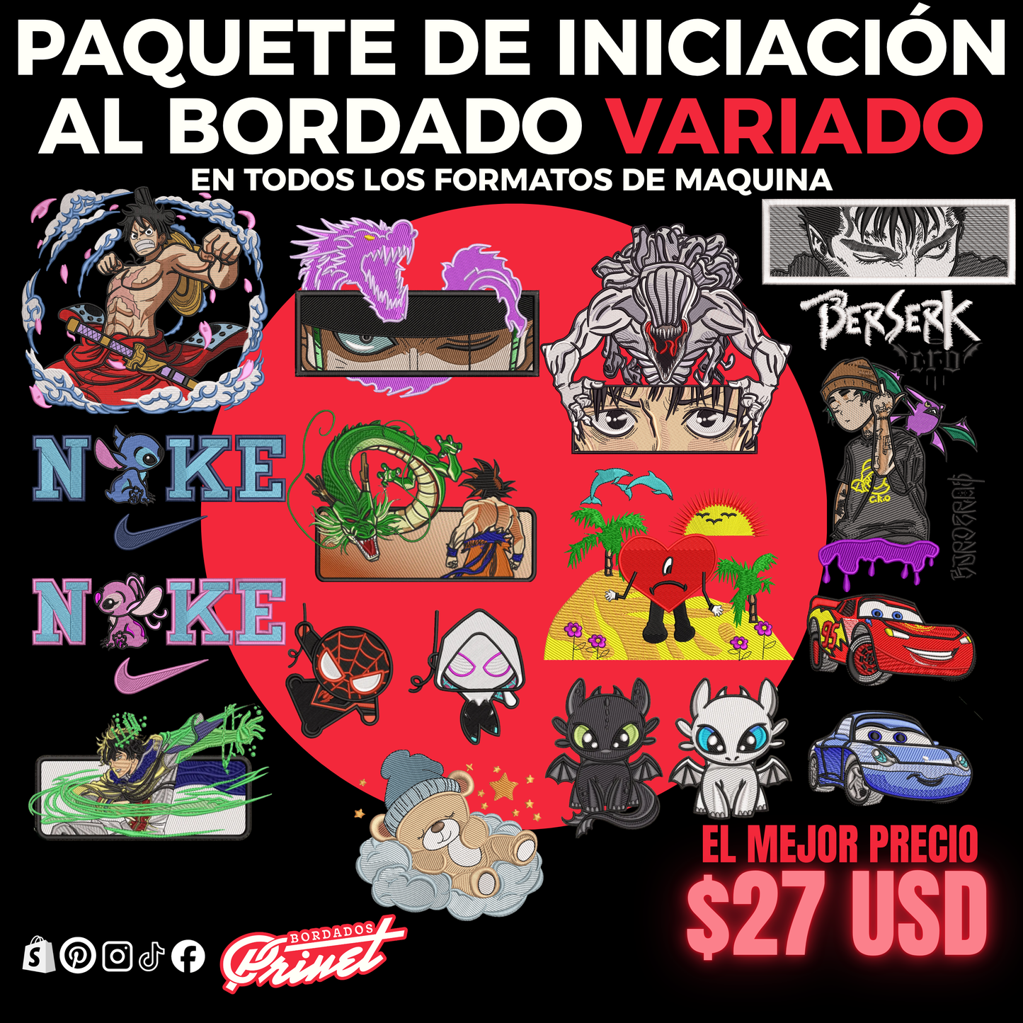 PAQUETE DE INICIACIÓN AL BORDADO BASICO