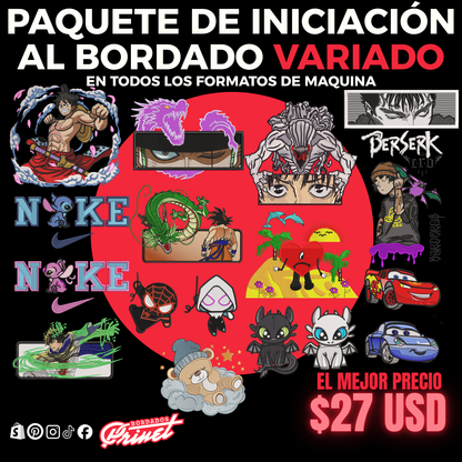 PAQUETE DE INICIACIÓN AL BORDADO BASICO