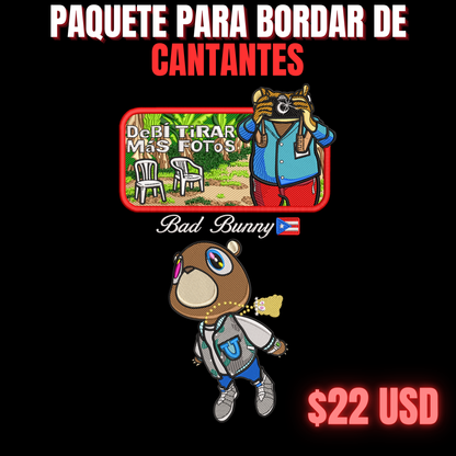 PAQUETE DE CANTANTES PARA BORDAR