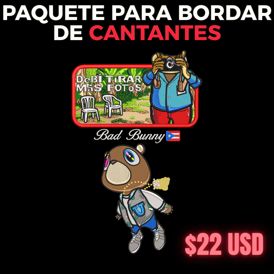 PAQUETE DE CANTANTES PARA BORDAR