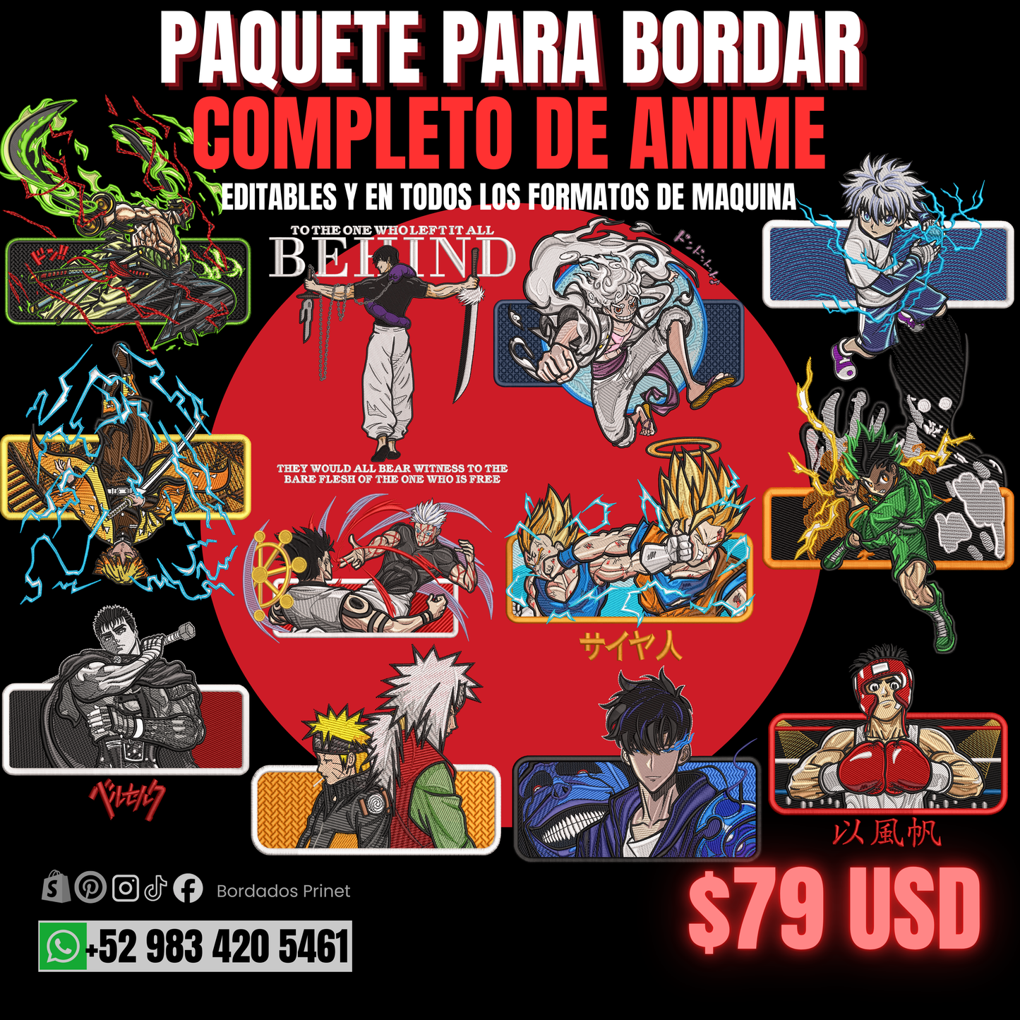 PAQUETE DE ANIME PARA BORDAR