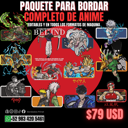 PAQUETE DE ANIME PARA BORDAR