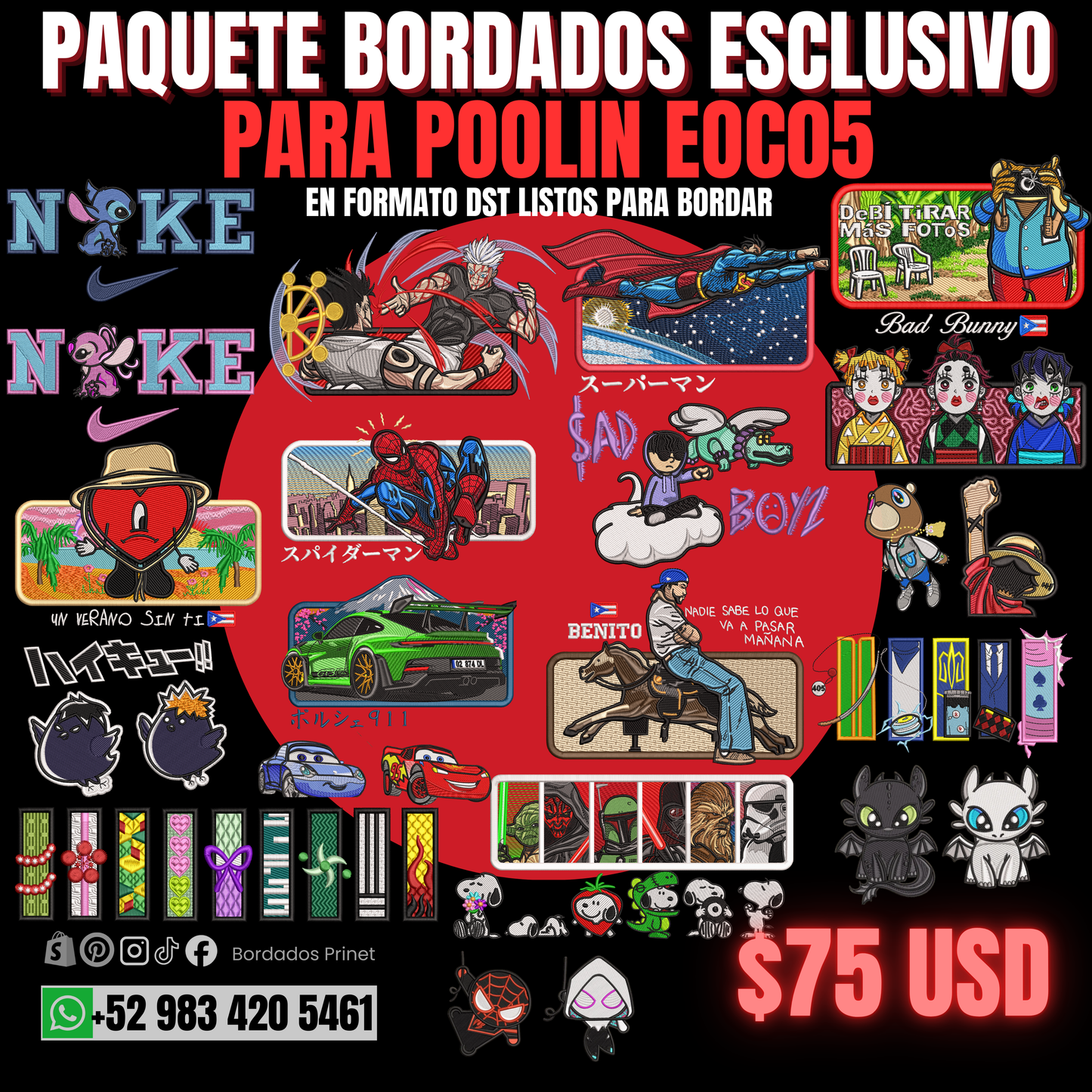 PAQUETE DE BORDADOS EXCLUSIVO POOLIN EOC05
