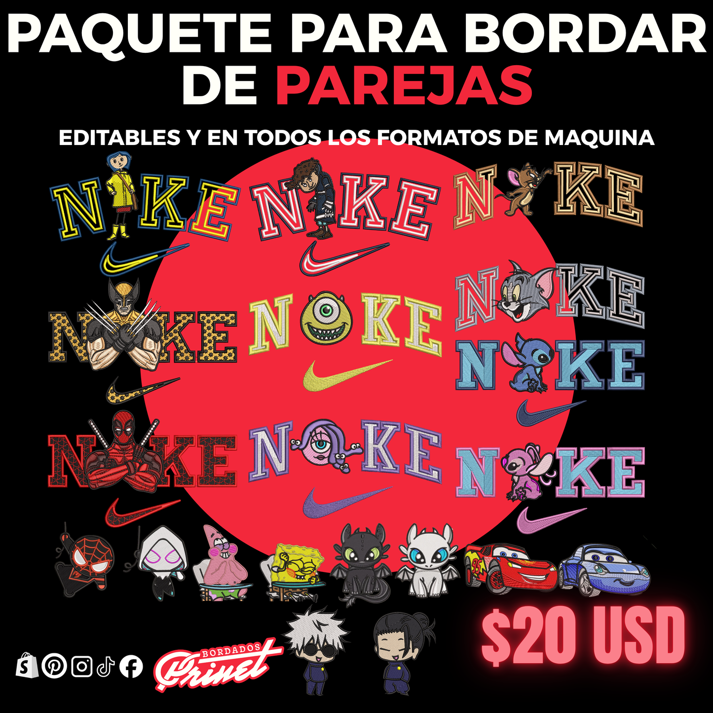 PAQUETE DE PAREJAS PARA BORDAR