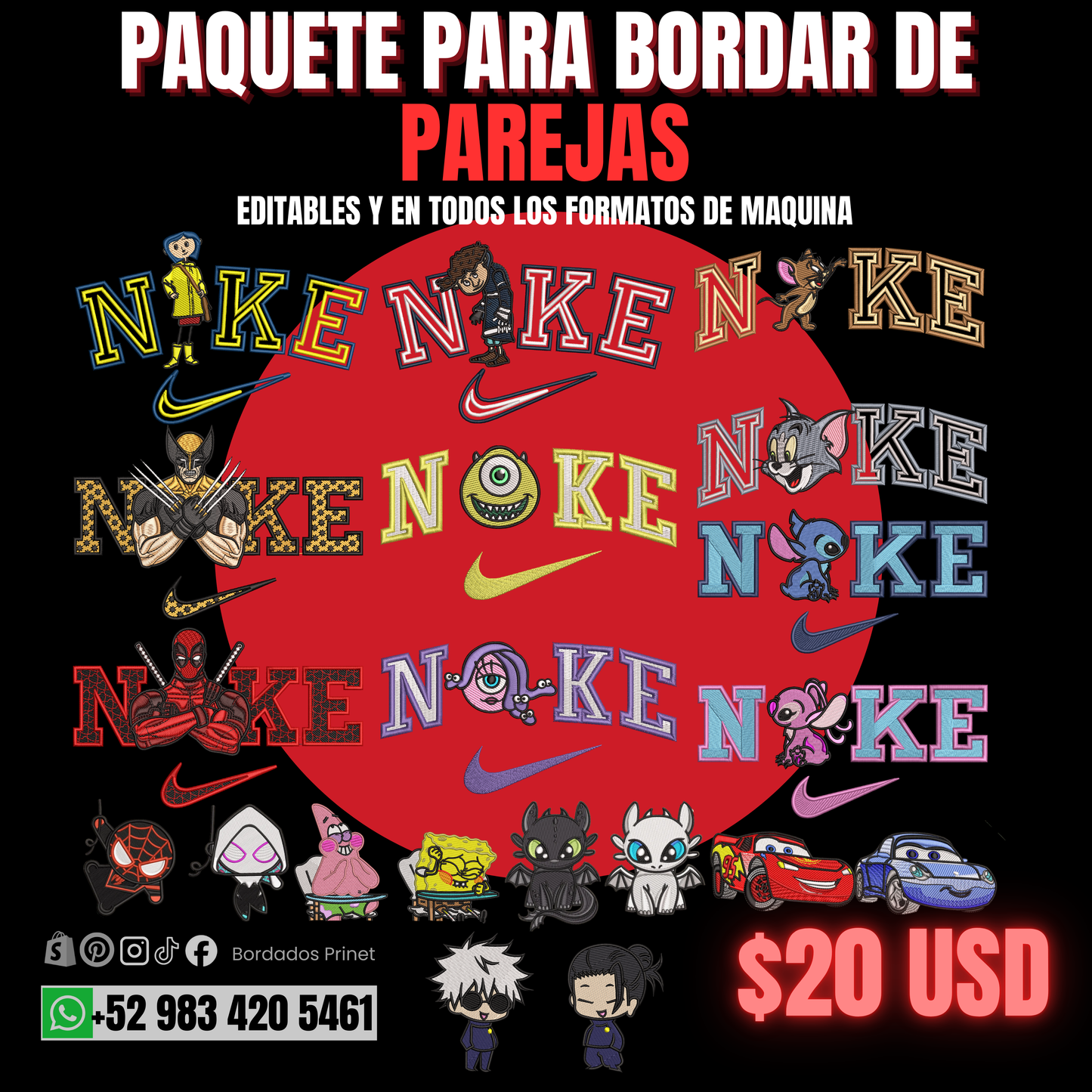 PAQUETE DE PAREJAS PARA BORDAR