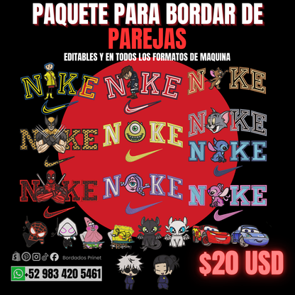 PAQUETE DE PAREJAS PARA BORDAR